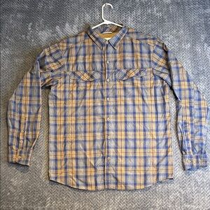 Columbia Omni-Shade Silver Ridge Plaid UPF Moisture Wicking Men's Button-Down L